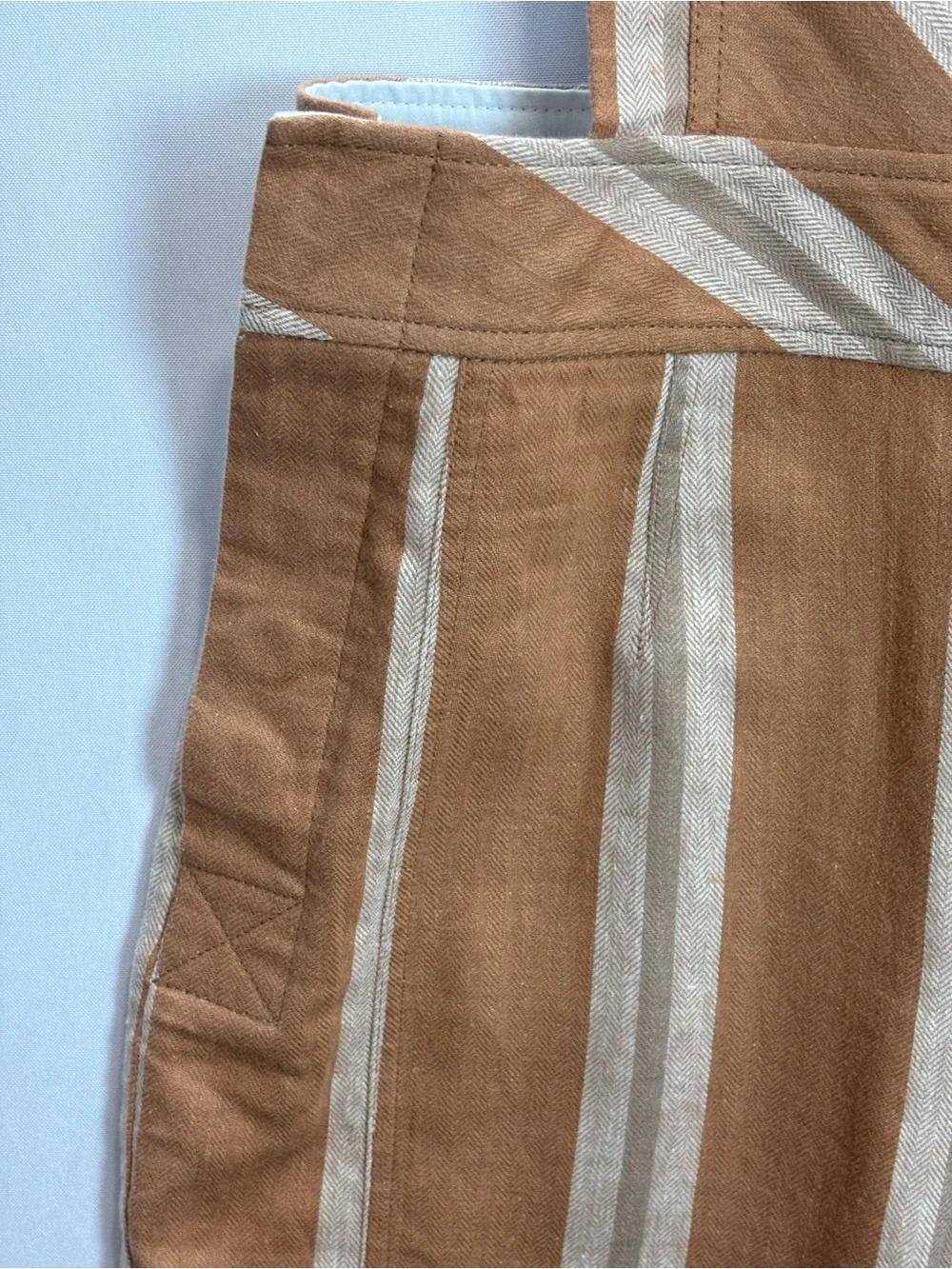 Free People Striped Overalls Wide Leg Tan Cream Women’s Sample XS/S